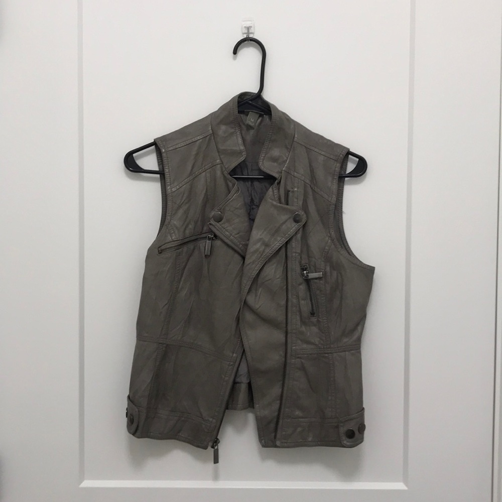 Leather Zip-up Vest